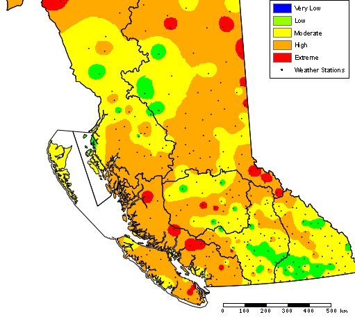 Coastal Fire Centre expands burning bans as danger ratings climb