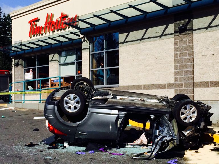 Nanaimo RCMP still unsure what caused bizarre accident at local Tim Horton’s