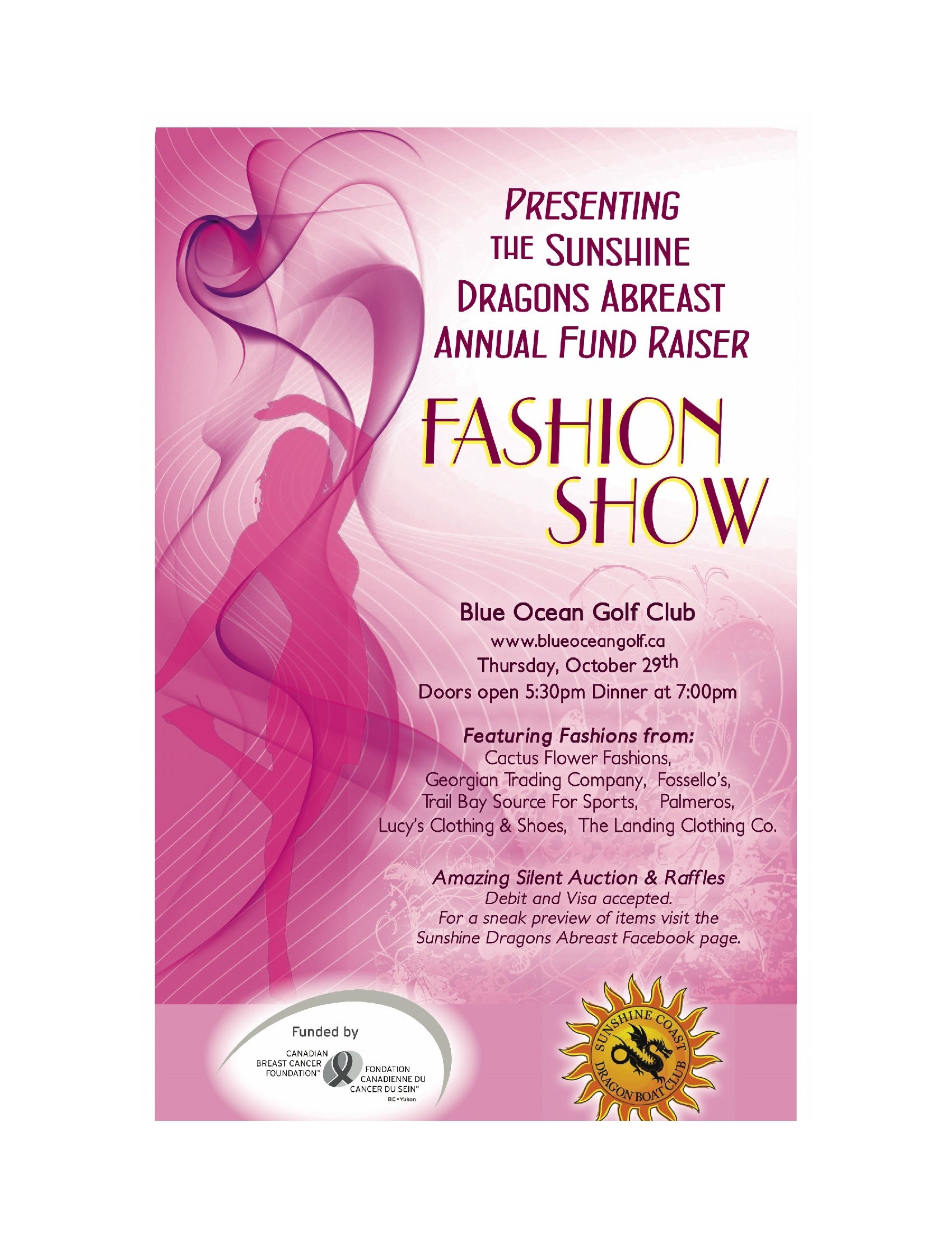 sechelt sunshine dragons abreast fashion show fundraiser my coast now fashion show fundraiser flyer
