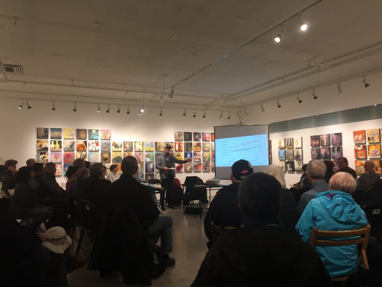 Gibsons residents pack the public gallery for discussion with councillors