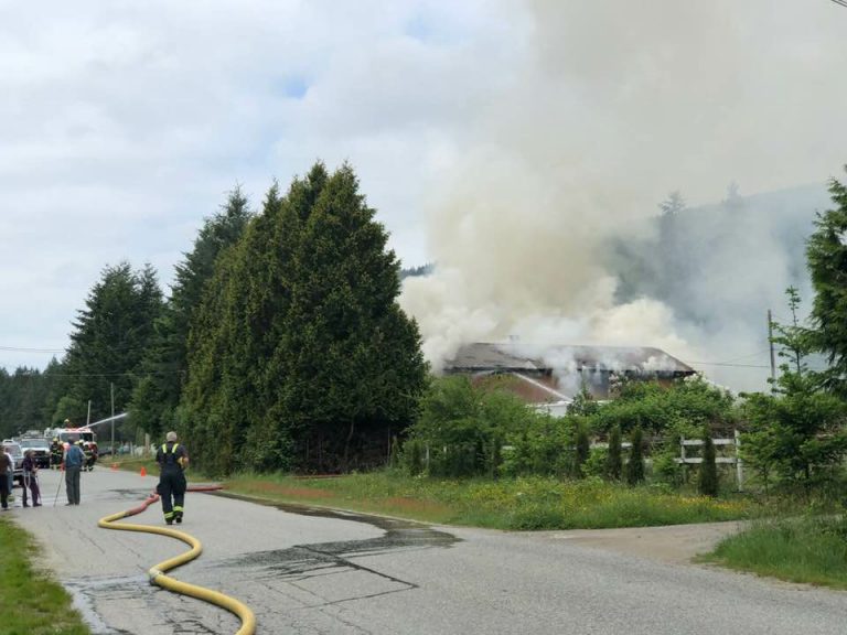 Gibsons fire department investigates long weekend fire
