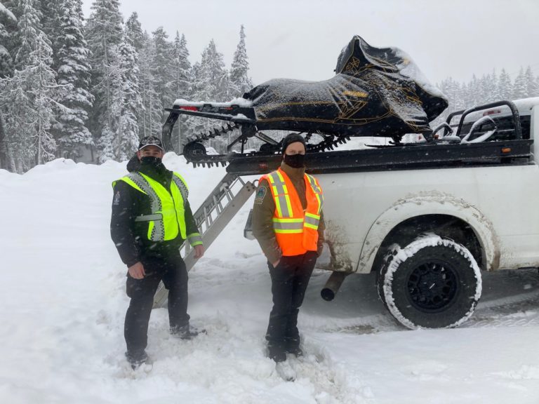 Enforcement patrol promotes safe snowmobile use on Vancouver Island