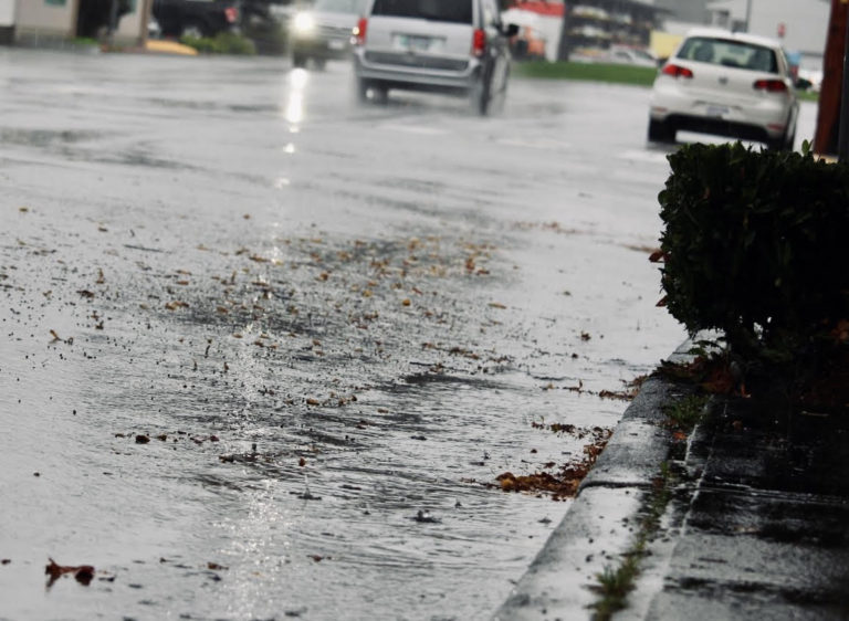 Nanaimo road workers clear out stormwater drains along major arterial roads