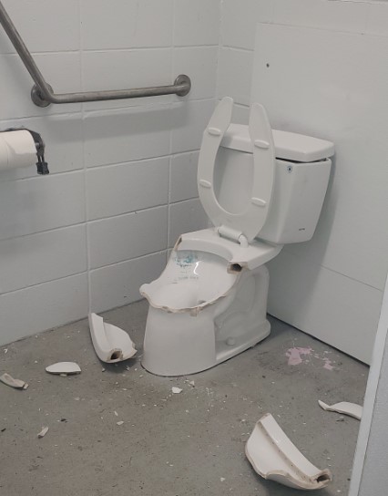 ‘Senselessly’ smashed public toilets still unsolved