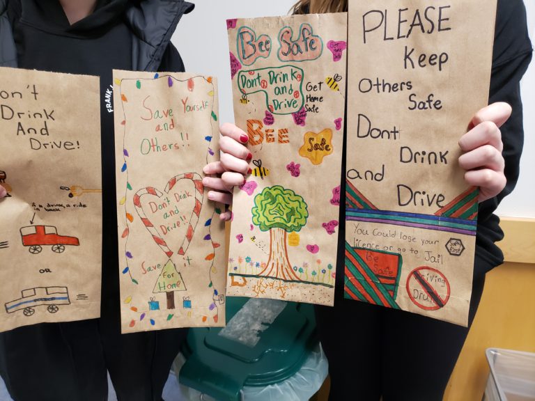 Nanaimo-Ladysmith students bag art remind motorists to not drink and drive