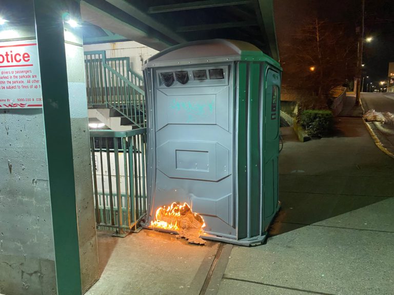 Multiple Nanaimo porta-potties targeted by arsonist