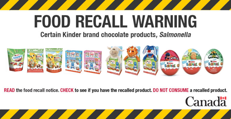 UPDATE: More Kinder products recalled over salmonella concerns
