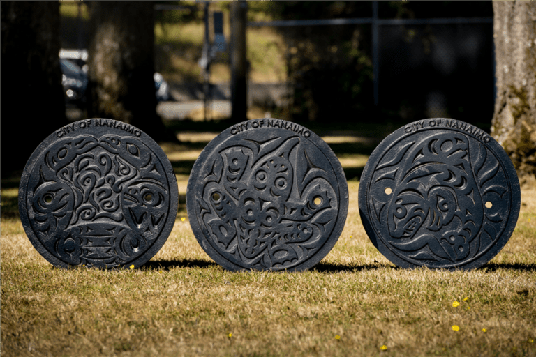 City of Nanaimo unveils new utility covers by Snuneymux artists 