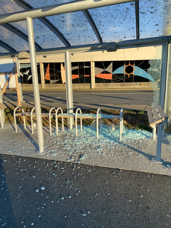 Bus shelters in Nanaimo endure thousands of dollars in damages, RCMP 