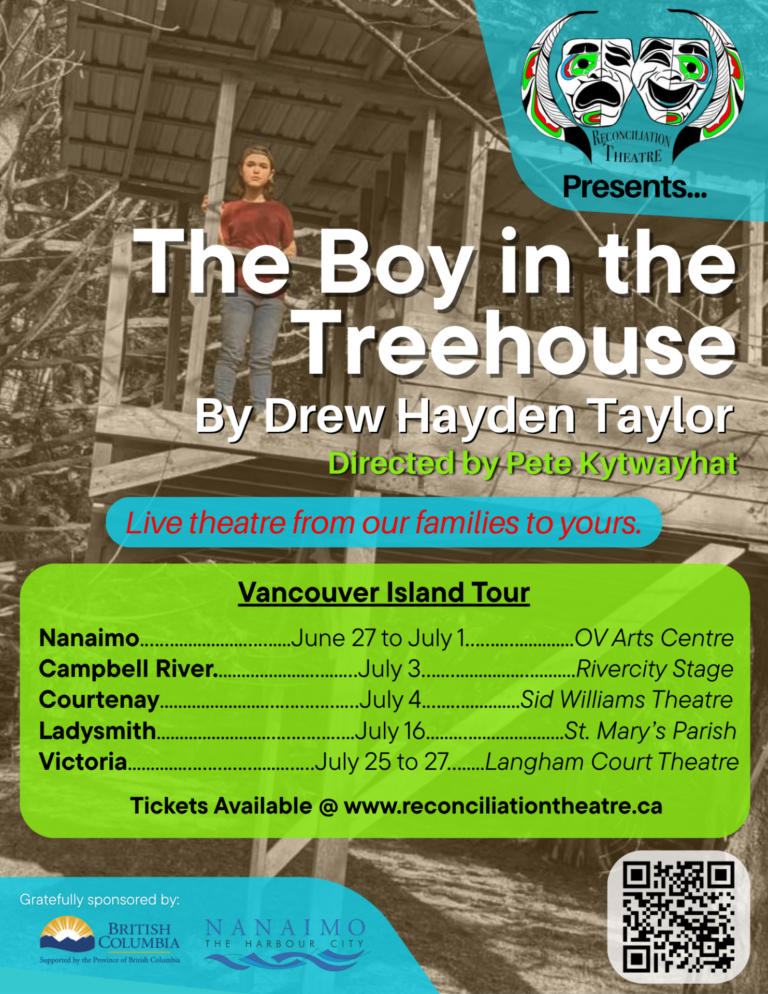 Reconciliation Theatre presents “The Boy in the Treehouse” by Drew Hayden Taylor Reconciliation Theatre presents “The Boy in the Treehouse” by Drew Hayden Taylor