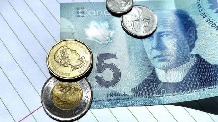 Emily Joveski, Vista Radio photo illustration showing coins and a bill
